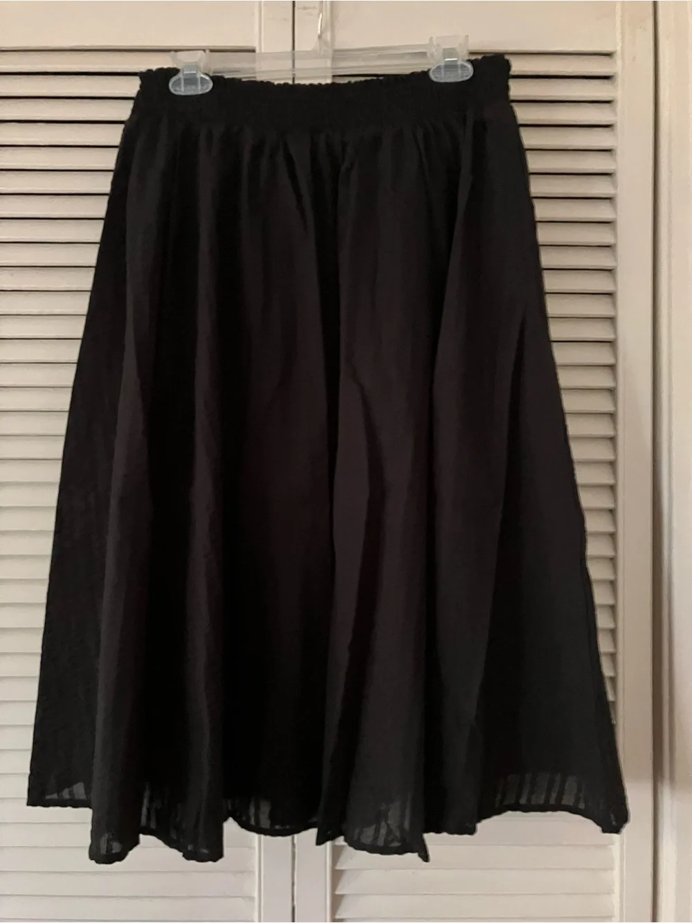 Torrid Size 1 (14-16) Seer Sucker Black Smocked Midi Two-Piece Skirt / Top Set - Picture 9 of 14
